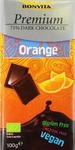 Prémiová 71% horká čokoláda s kúskami pomaranča bez laktózy bez lepku BIO 100 g