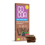 Čučoriedková čokoláda s vitamínom C z aceroly bez pridaného cukru bio 40 g - COCOA