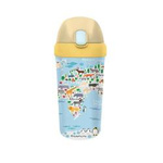 Detská plastová fľaša so slamkou Pla Animal World 400 ml - Chic