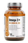 Omega 3 + vitamín D3 + K2 bezlepkový doplnok stravy 60 kapsúl - Pharmovit (Clean Label)