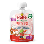 Ovocné pyré Líška (jablko-banán-lesné ovocie-jogurt) bez pridaného cukru BIO 85 g – Holle