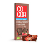 Krémová čokoláda s jahodami bez pridaného cukru BIO 40 g – Cocoa